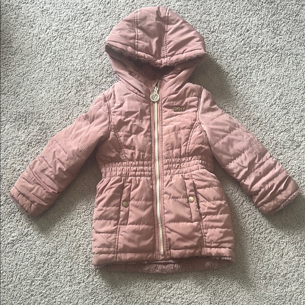 Pink Hooded Puffer Jacket